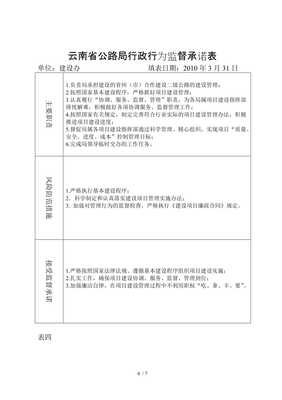云南省交通运输厅及公路局行政行为监督制度登记表介绍